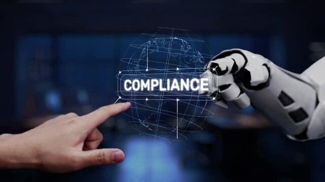 A conceptual illustration showcasing the idea of compliance in a digital world, highlighting the intersection of technology, governance, and regulation. Synapse