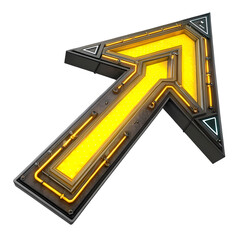 Futuristic Neon Arrow with Geometric Accents