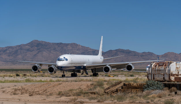 Kingman, USA. View of the Airplane Boneyards at IGM Kingman municipal airport. An aircraft storage area 