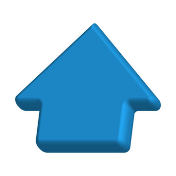3D up arrow Navigation Icon Blue transparent background