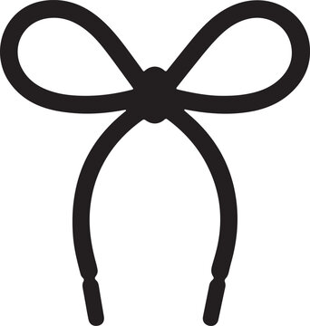 Bow knot silhouette icon tied shoelace bow vector illustration