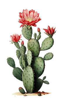 prickly pear cactus with flower