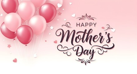 Pink floral Happy Mother&rsquo;s Day greeting background