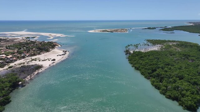 Macapa Beach At Luis Correia In Piaui Brazil. Beach Landscape. Nature Seascape. Travel Destination. Macapa Beach At Luis Correia In Piaui Brazil. Turquoise Water.