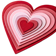 Layered Red and Pink Hearts Cut-out