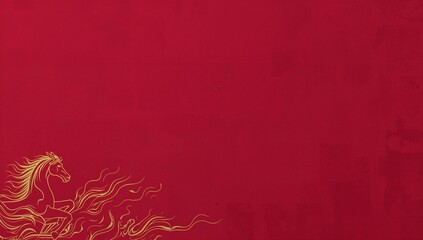 Minimal Fire Horse Chinese New Year Red Background
