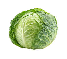 Fresh head of cabbage.  Close-up, bright green leaves tightly packed