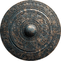 Fototapeta premium ancient bronze plate isolated on transparent background 