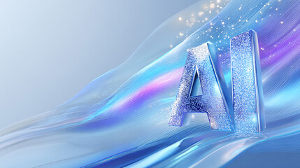 Colorful Holographic Person Figure Abstract Gradient Digital Art Meditation Concept