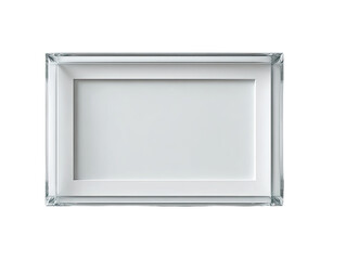 Rectangular white picture frame, encased in clear acrylic