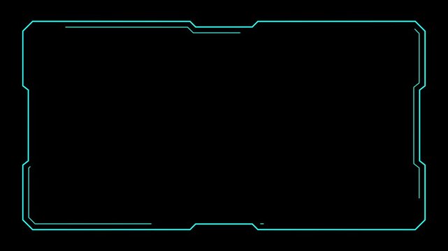 Mint colored futuristic HUD folder frame screen interface 4k 30fps motion graphic animation