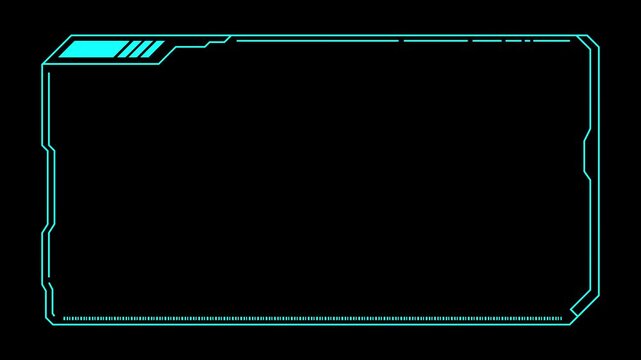 Mint colored futuristic HUD folder frame screen interface 4k 30fps motion graphic animation