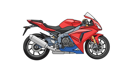 Racing Motorcycle Illustration Side View