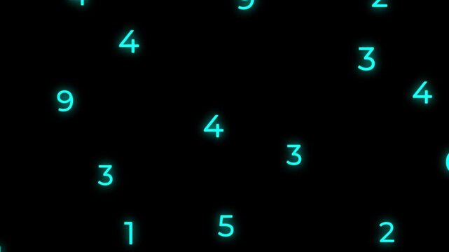 Mint colored futuristic drawn into number view 4k 30fps motion graphic animation