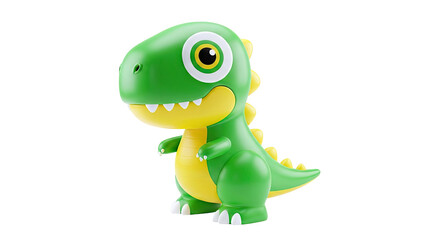 Obraz premium Cute Green and Yellow Cartoon Dinosaur Toy
