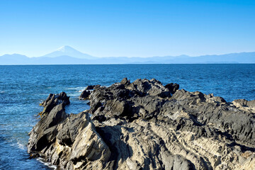 Jogashima coast, Mount Fuji,Miura Japan（神奈川県三浦市・城ヶ島）