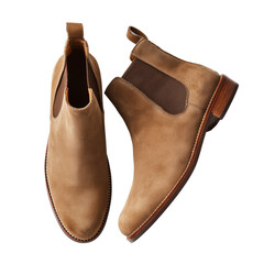 Chelsea boots - one pair isolated on transparent background. PNG