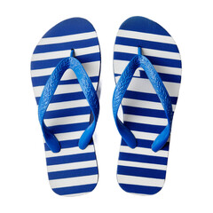 Flip-flops - one pair, flat lay, isolated on transparent background. PNG