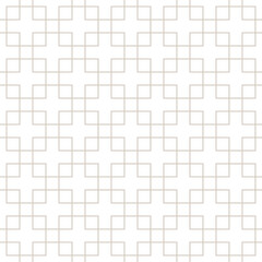 Seamless decorative ornamental pattern with a clean geometric square grid. Minimal modern line design, ideal for wallpapers, textiles, packaging, branding, web and interior design projects.