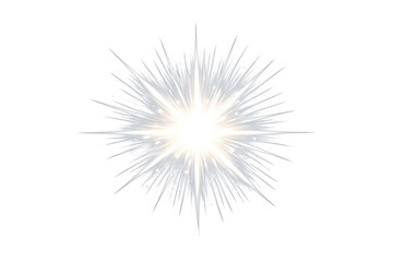 Fototapeta premium Bright starburst light effect creating an abstract glow with sparkling rays, isolated on a transparent background