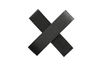 Obraz premium Dark gray metal strips forming a crossed 