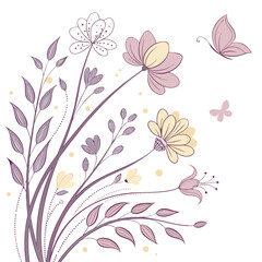 Soft Floral Spring Abstract Illustration  White Ba SVG Vector Illustration