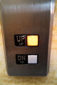 Buttons in a fancy hotel elevator