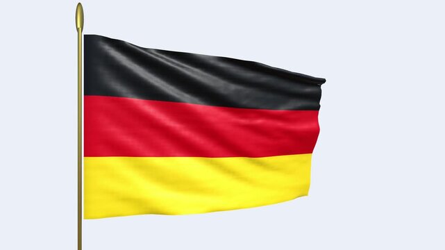 Realistic Germany Flag Waving in Slow Motion, Premium Silk Texture, 4K 60fps Seamless Loop