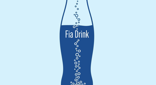 Fia Drink bottle with bubbles illustration