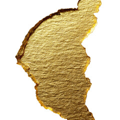 Gold leaf, irregular shape, textured, abstract design