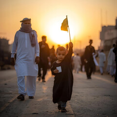 Child with Green Flag
