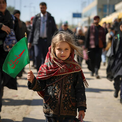 Child with Green Flag