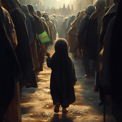 Child with Green Flag