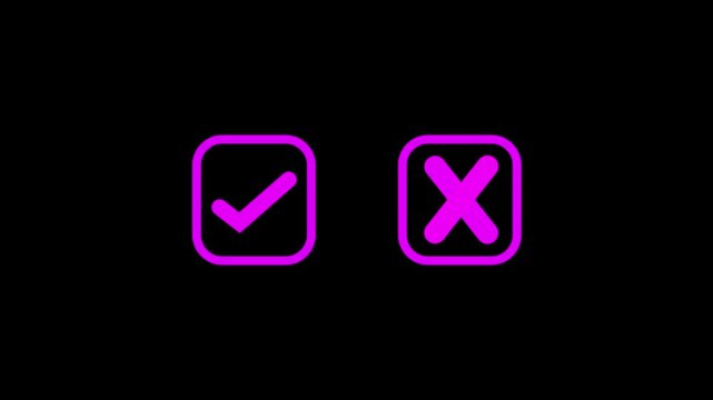 Businessman thinking and making choices between right and wrong symbols. Decide to vote concept. Yes or No decisions, business options in difficult situations. True, False, crisis decision-making.