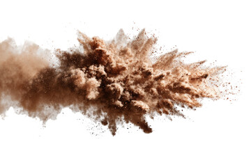 Exploding brown powder, a chaotic cloud