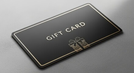 Gift card with gold foil design on a dark background elegant present concept