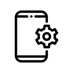 Mobile Phone with Settings Gear Side Icon