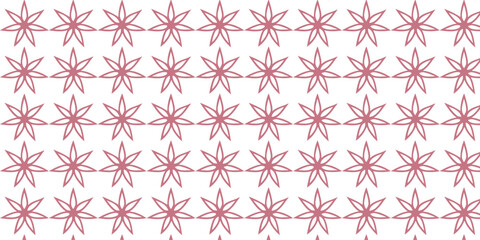 Fototapeta premium Seamless red star flower pattern in simple line style. Minimal floral geometric illustration for decorative backgrounds. Repeating blossom texture ideal for wallpaper and fabric design. 