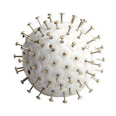 Textured Orb with Metal Fasteners, PNG Cut-out
