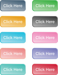 Fototapeta premium Click here web button flat design template