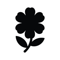 Flower silhouette icon vector flat design.