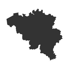 Obraz premium Belgium Map in Gray on White Background, Simple Minimalist Design