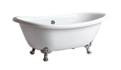 A classic, white claw-footed bathtub