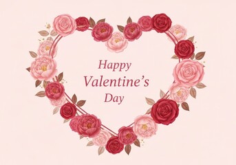 Happy Valentines Day Floral Heart Frame