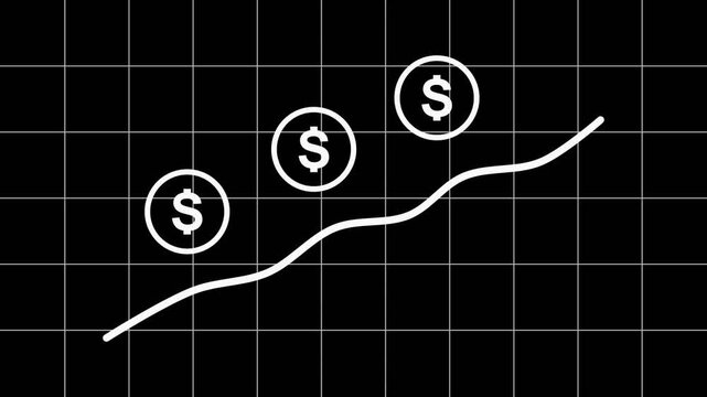 Inflation price increase rising prices cost escalation concept minimal motion graphics video with alpha channel (transparent background)