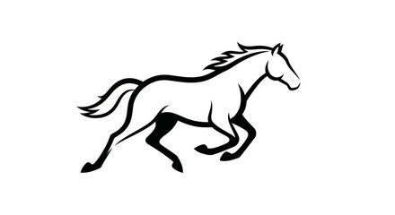 Obraz premium Running horse silhouette vector illustration