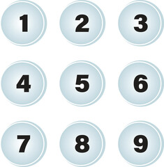 Round shaped grey colored bullet icon set