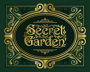 Ornate Golden Secret Garden Label