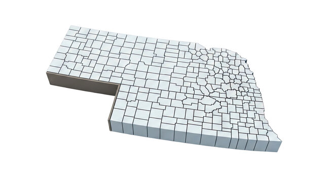 3D map of Nebraska counties