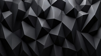 Obraz premium Dark Abstract Polygonal Surface Texture Background with Carbon Fiber Look and Geometric Relief
